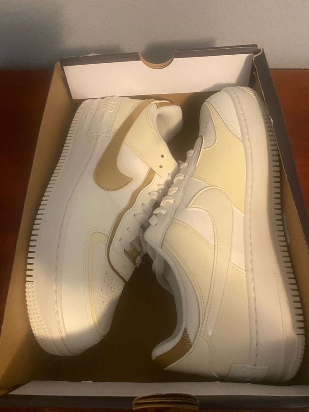 Nike Low-Top Sneakers — Cream & White AF1 Shadow Nike Air Force 1